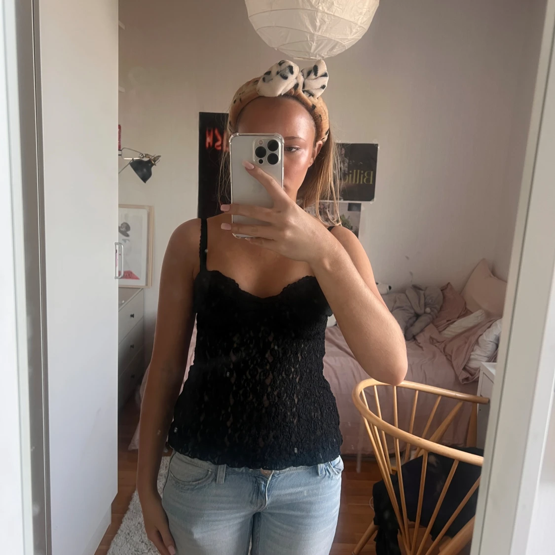 Svart spetts topp från Nelly 