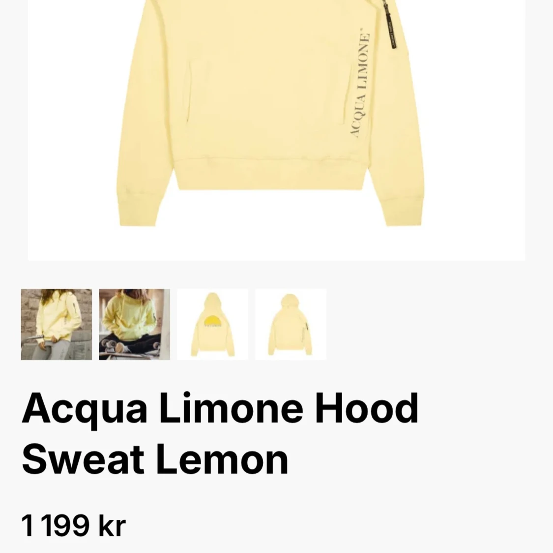 Gul hoodie Acqua Limone Lemon S - 3