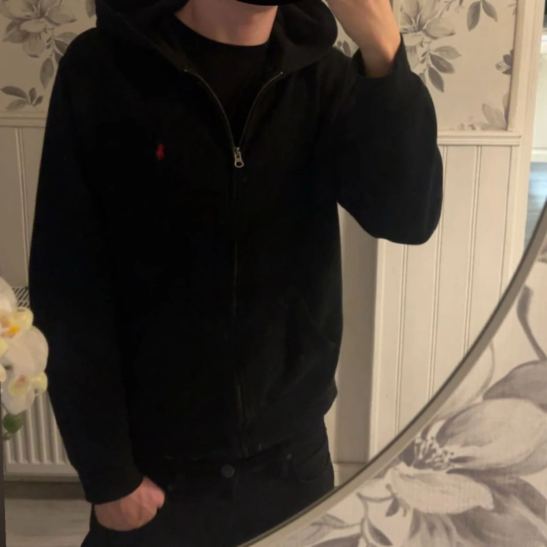 Svart hoodie från Polo Ralph Lauren XL