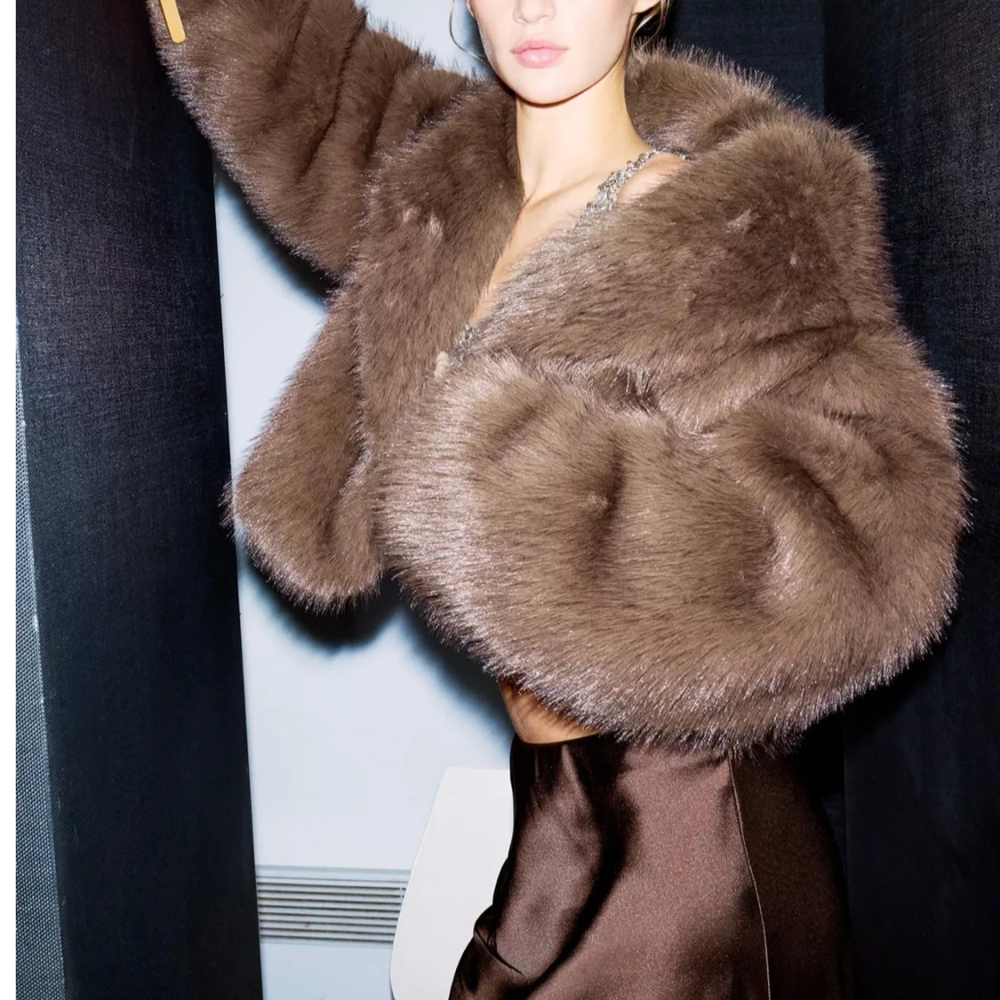 Brun pälsjacka  - 2