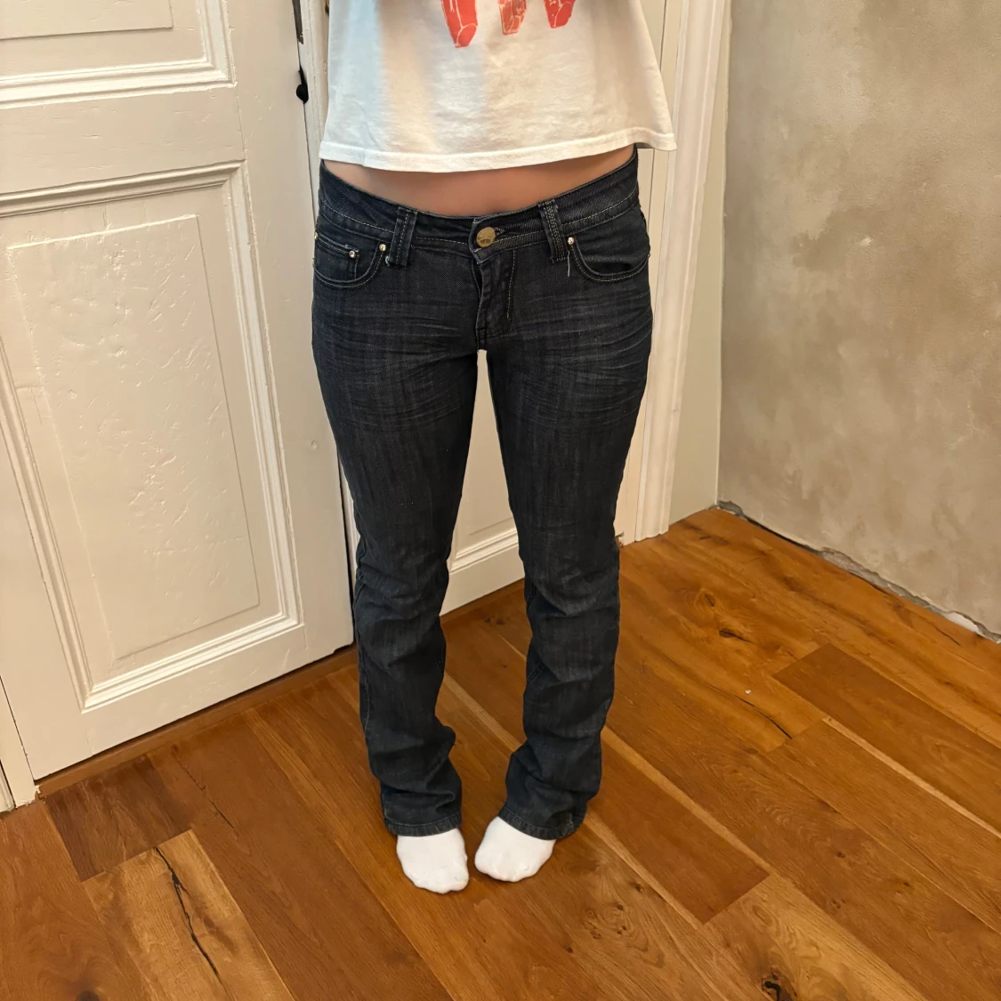 Mörkgrå bootcut jeans - 1