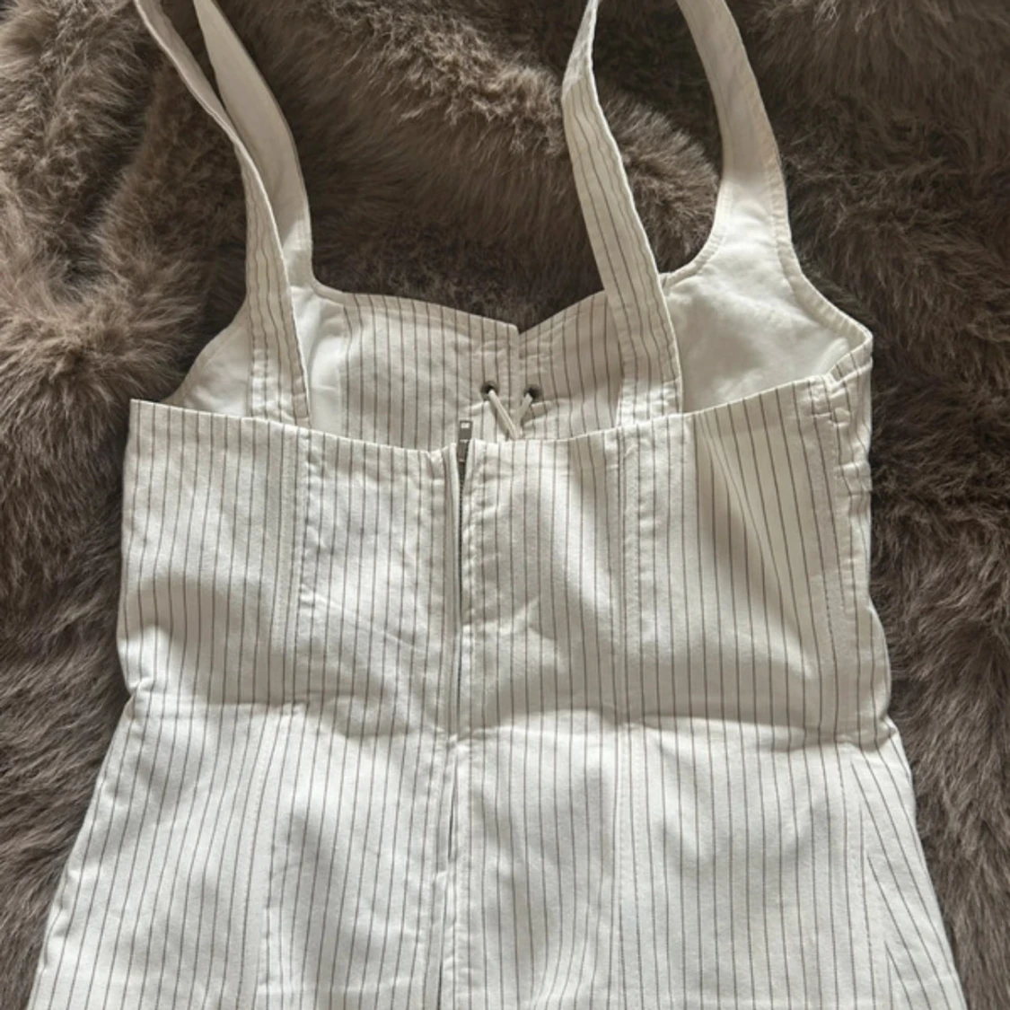 Vit randig korsett med snörning - 2