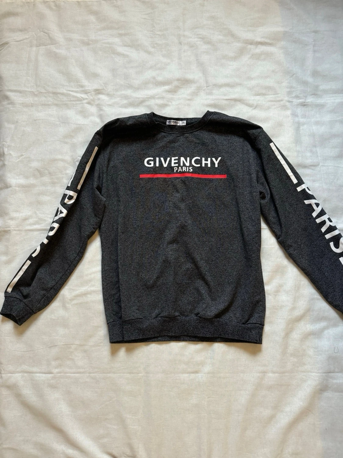Mörkgrå oäkta Givenchy Paris sweatshirt - 3