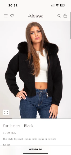  Alessa fur jacket - Säljer min jacka från alessa, har haft den i sirka ett halvår och materialet är som nytt, sänker pris vid snabbköp