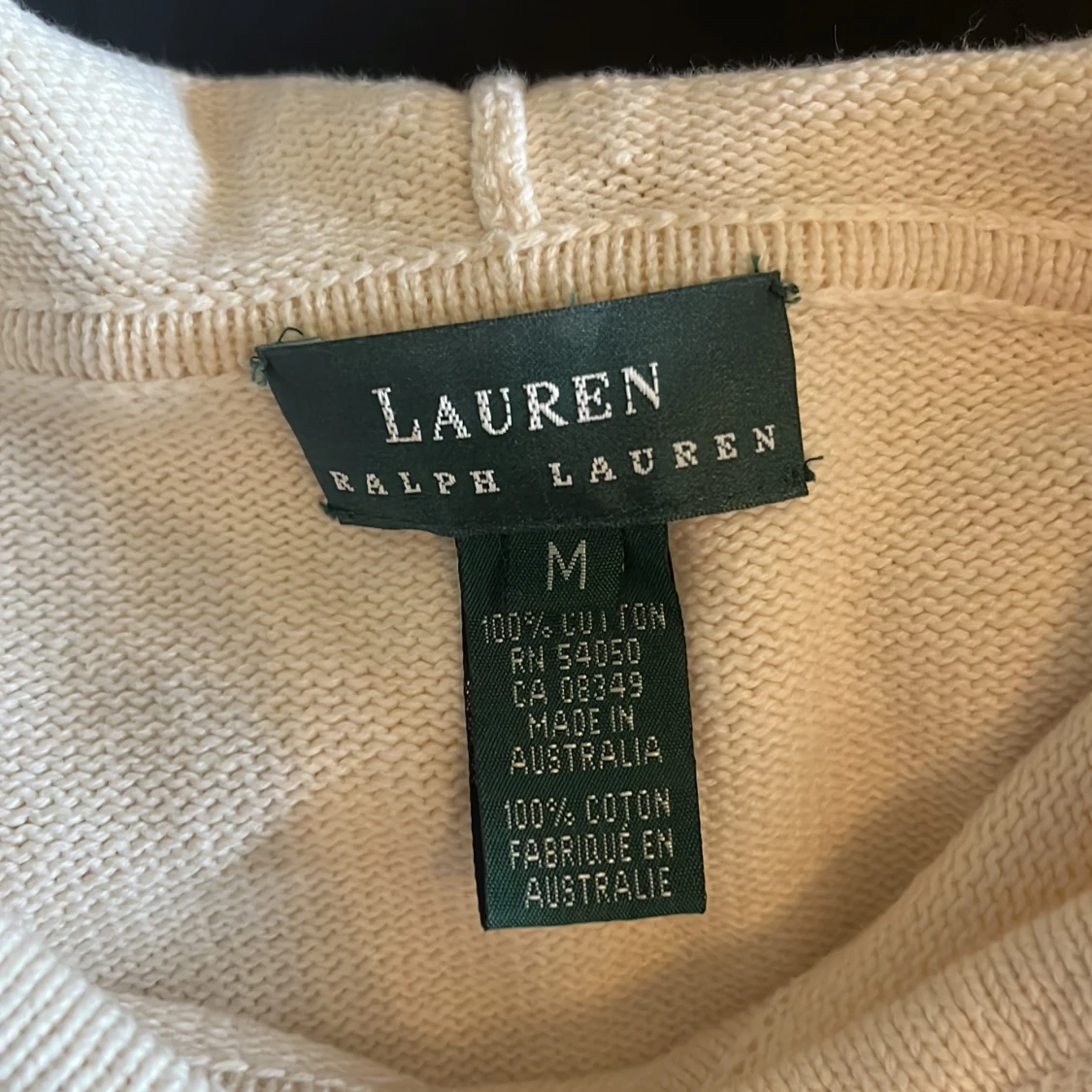 Beige stickad hoodie från Ralph Lauren - 2