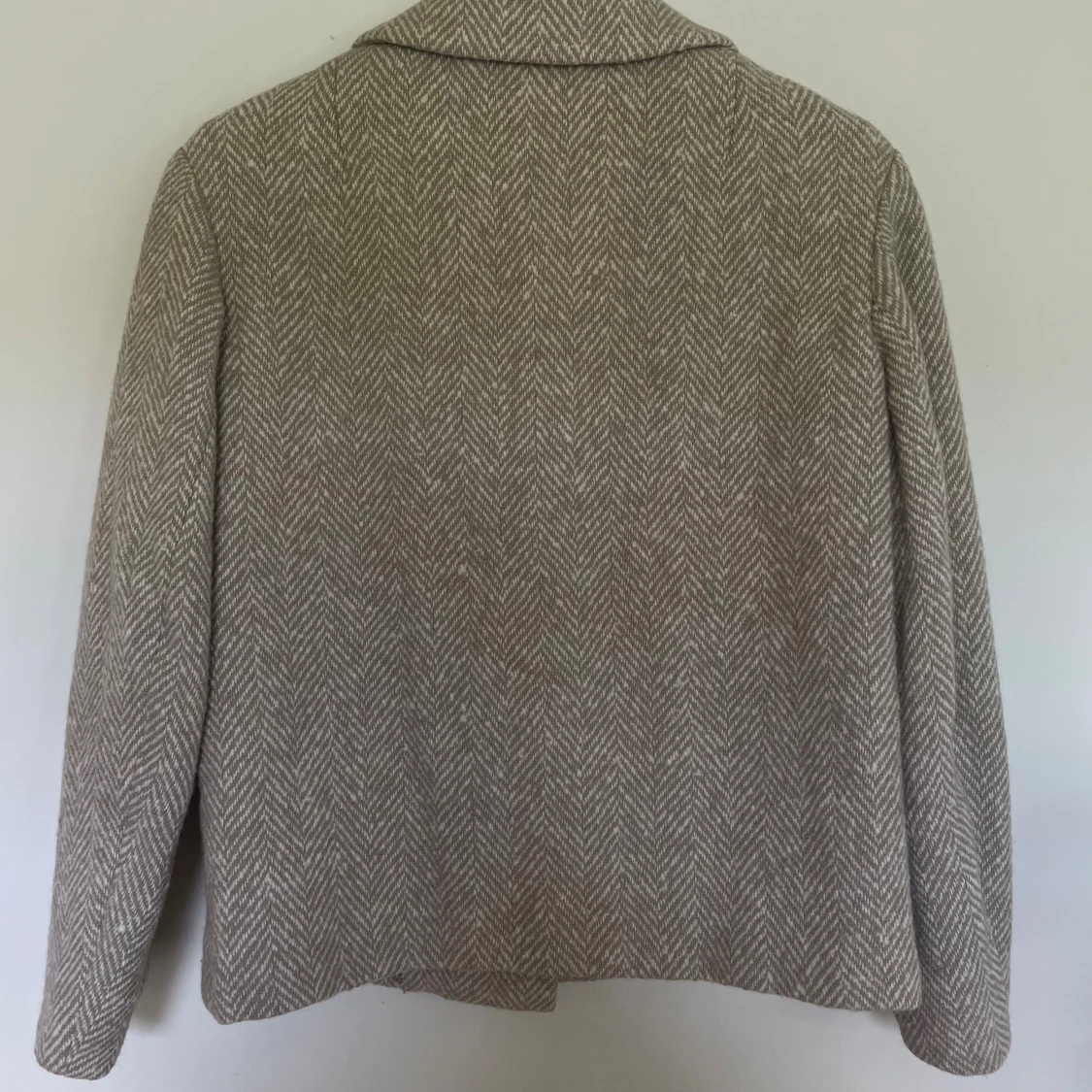 Beige rutig ullkavaj från Wettergrens - 4