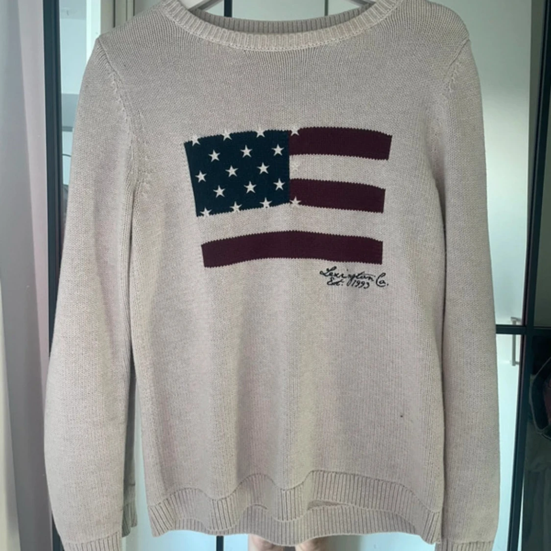 Beige stickad tröja Lexington S