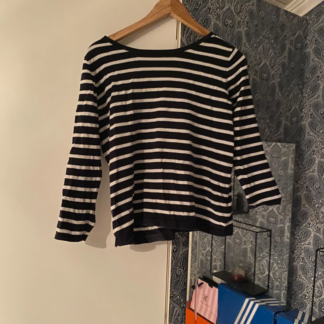 Randig långärmad tröja i bomull - 1