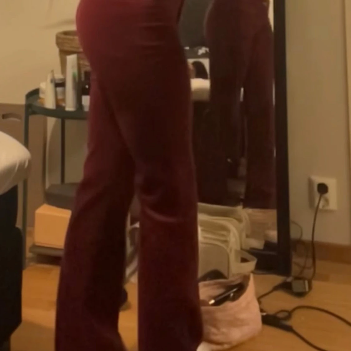 Vinröda manchesterbyxor bootcut - 3