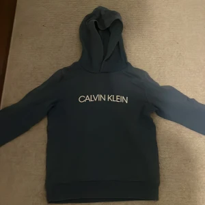 Blå hoodie från Calvin Klein Jeans,Till tolvåringar  - Snygg blå hoodie från Calvin Klein Jeans med vit logga framtill och huva. Tröjan har långa ärmar och är tillverkad i mjuk bomullsmix som känns skön mot huden. Perfekt för en chill och stilren look.