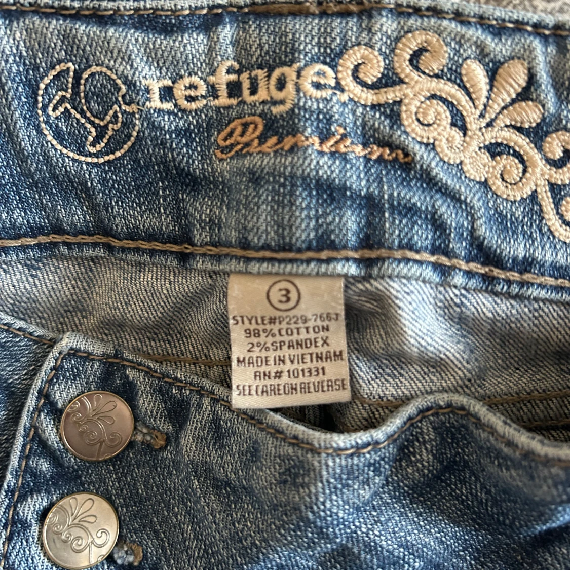 Lågmidjade blå bootcut jeans 💞 - 4