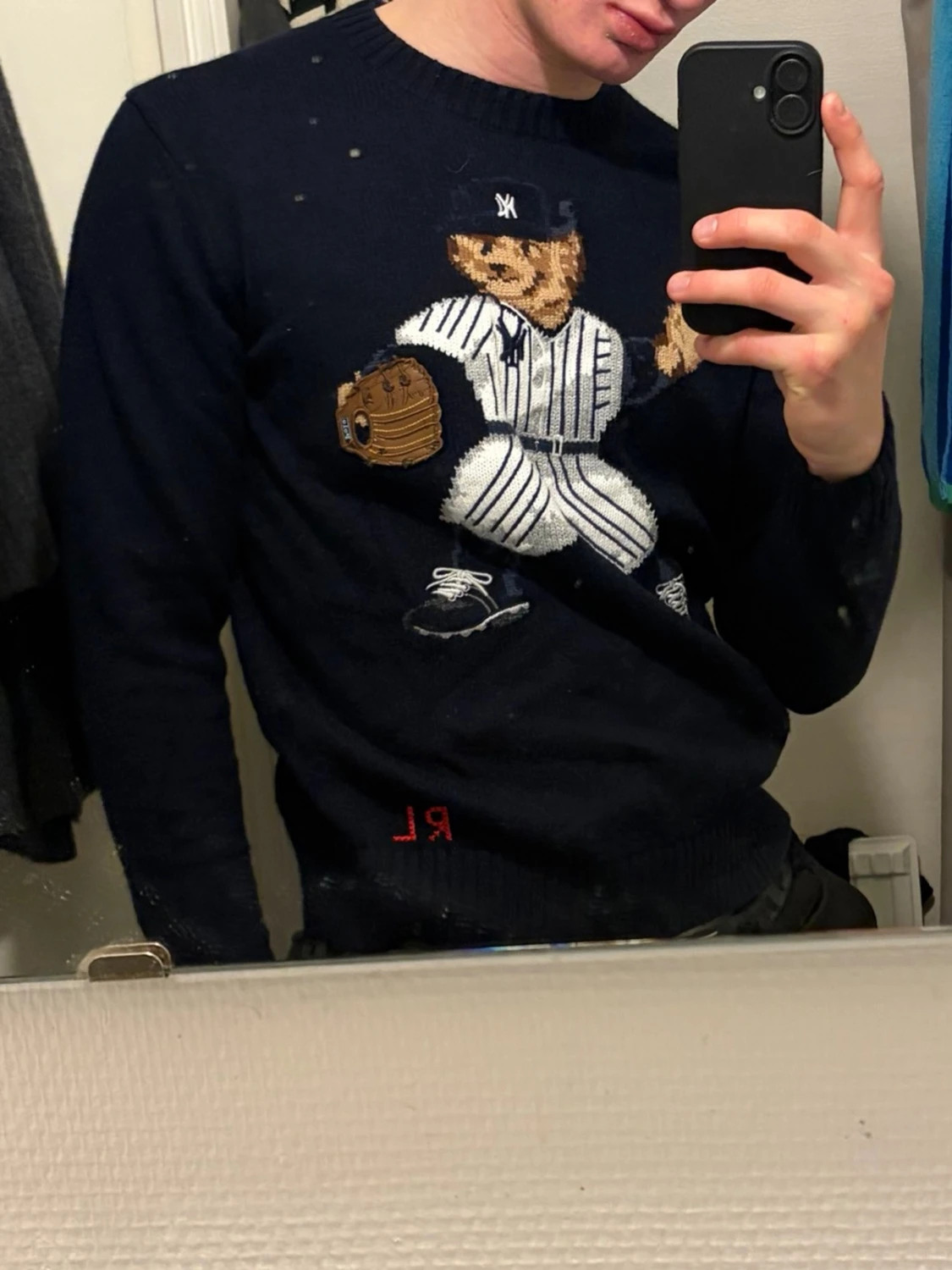 Mörkblå stickad tröja Ralph Lauren - 1
