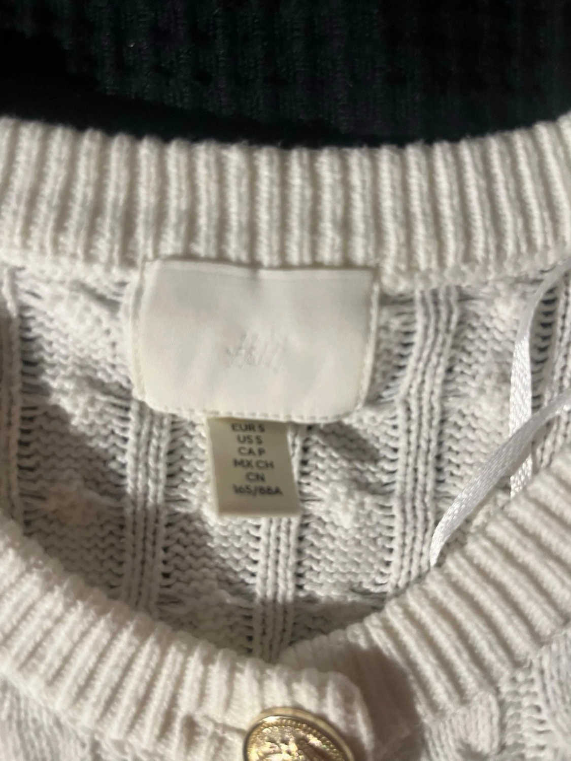 Vit kortärmad stickad  - 2