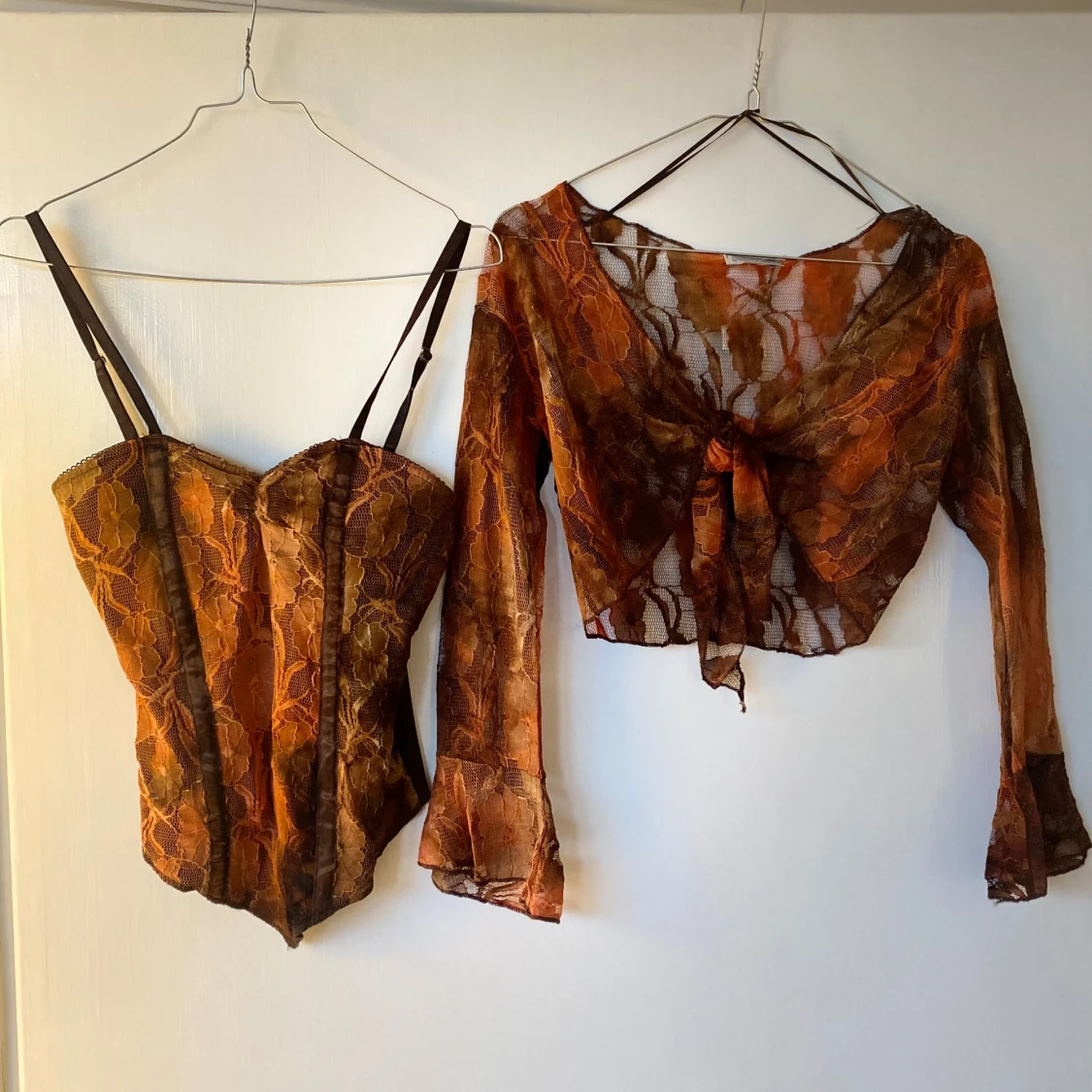 2 delat sett spets topp & spets knyt bolero topp - 1