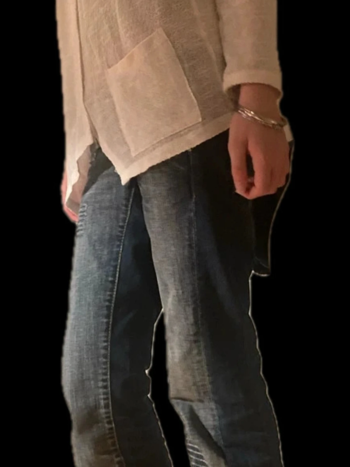 Vit kofta med fickor - 1