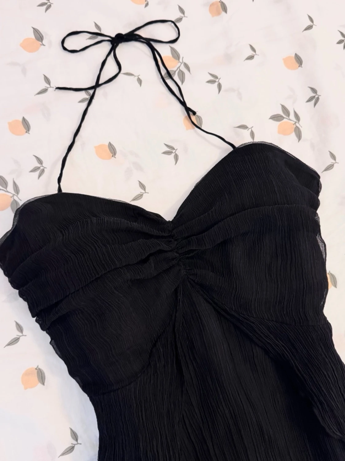 vintage y2k dark dollette halterneck knyttopp  - 1