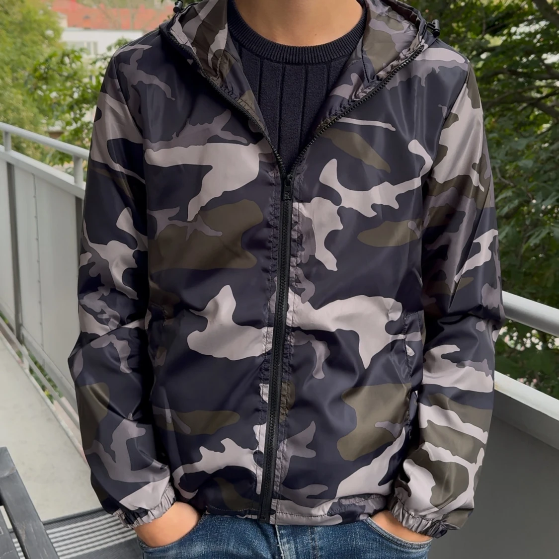 Camo windbreaker/höstjacka