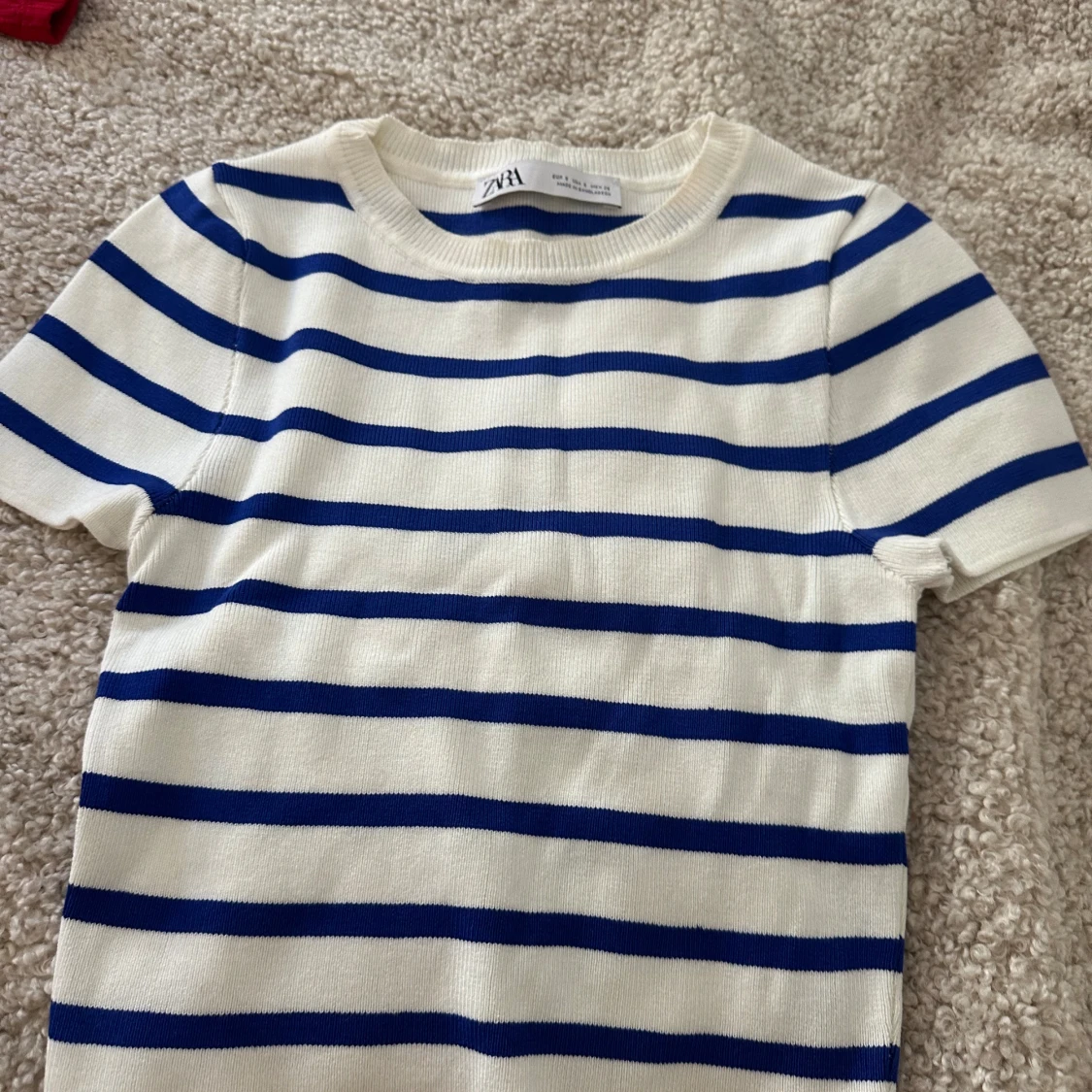 Randig topp från Zara i blått och vitt