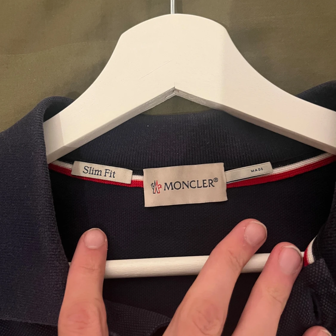 Mörkblå långärmad pikétröja Moncler - 3