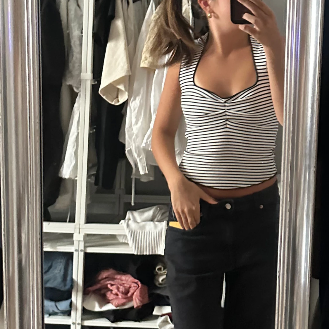 Randig svartvit linnetopp  - 1