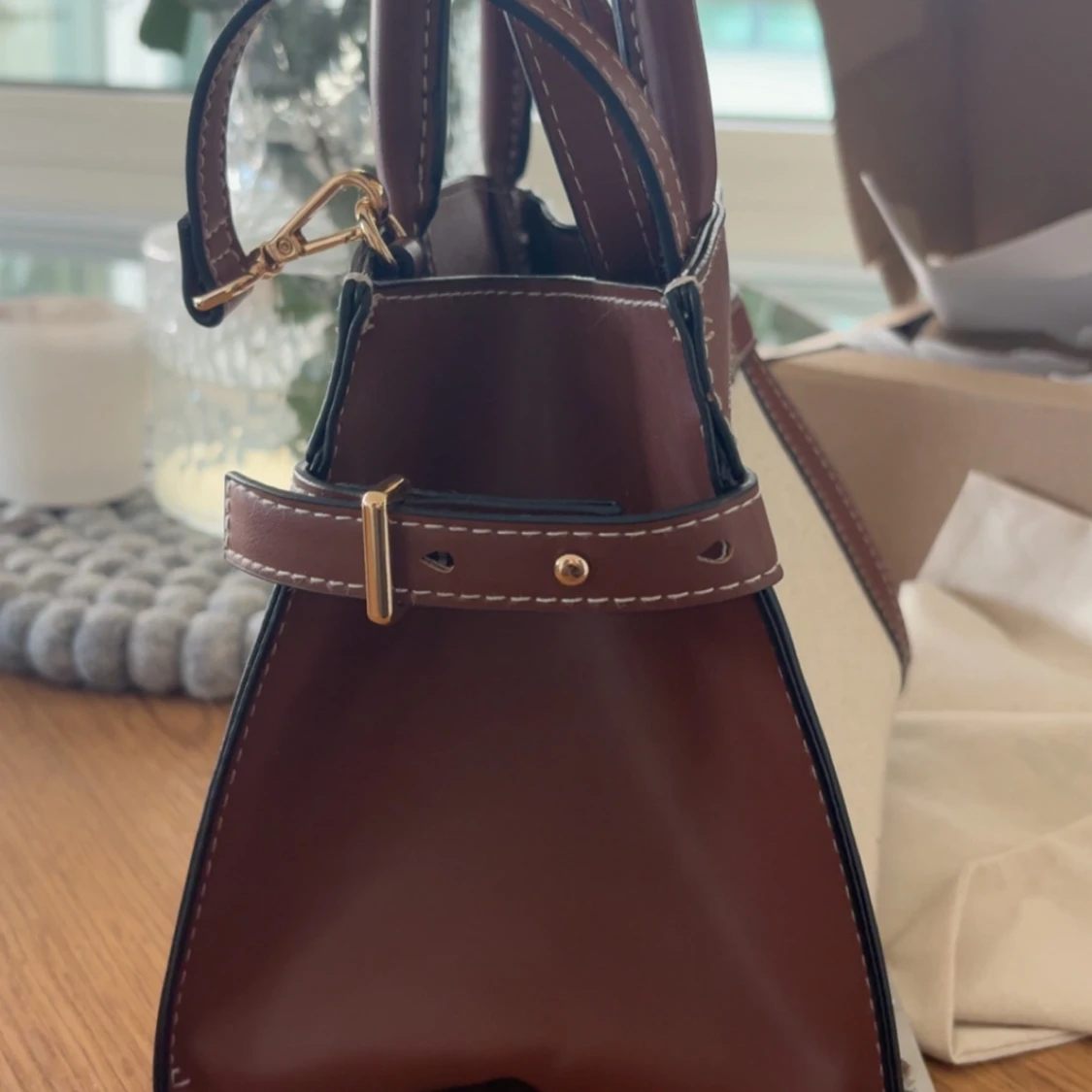 Beige och brun handväska från H&M - 1