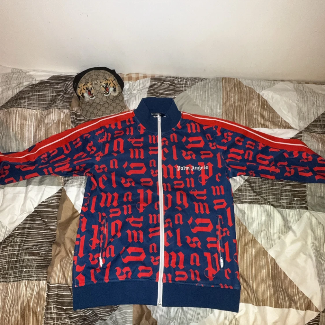 Palm Angels blå och röd track jacket