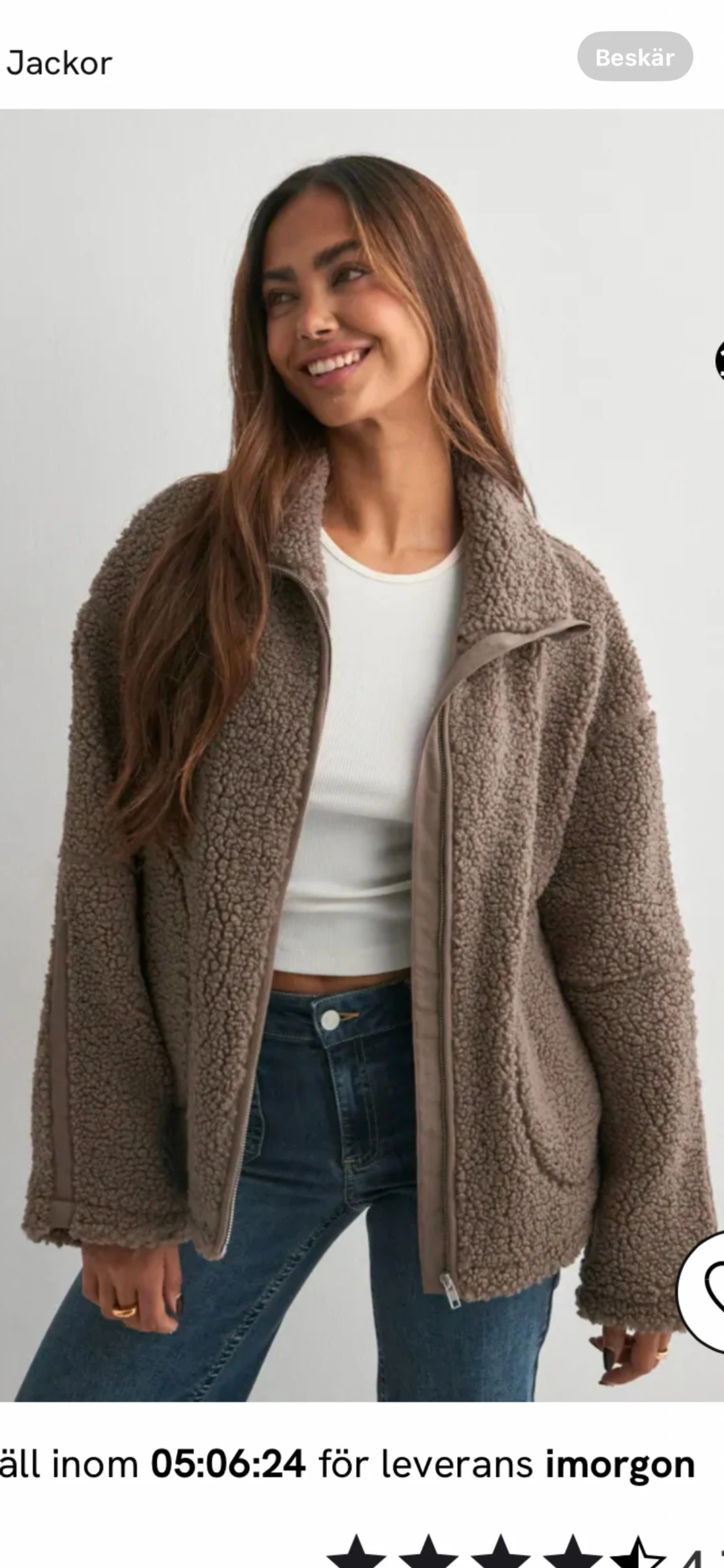 Brun teddyjacka från Nelly  - 2