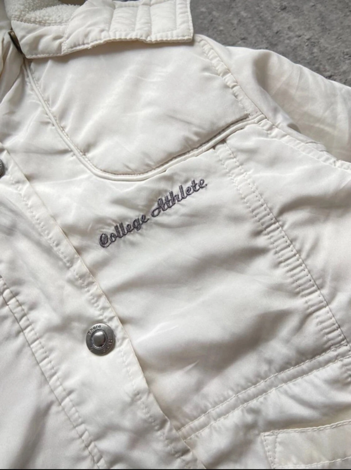 Vit 2000s y2k pufferjacka  - 4