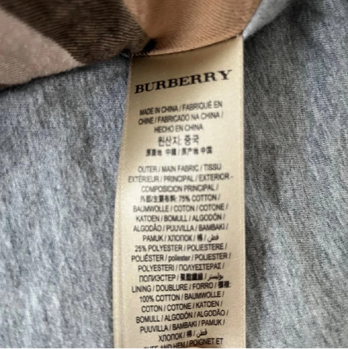 Grå Burberry hoodie med dragkedja - 3