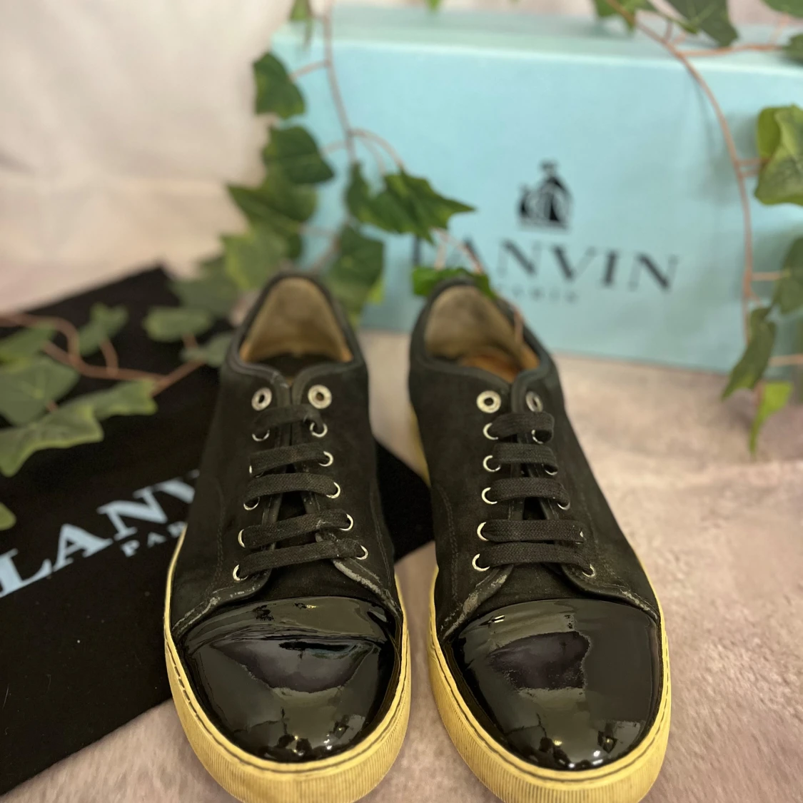 Lanvin Sneakers – Svart mocka & svart lack | Strl 9 (EU 43) - 3