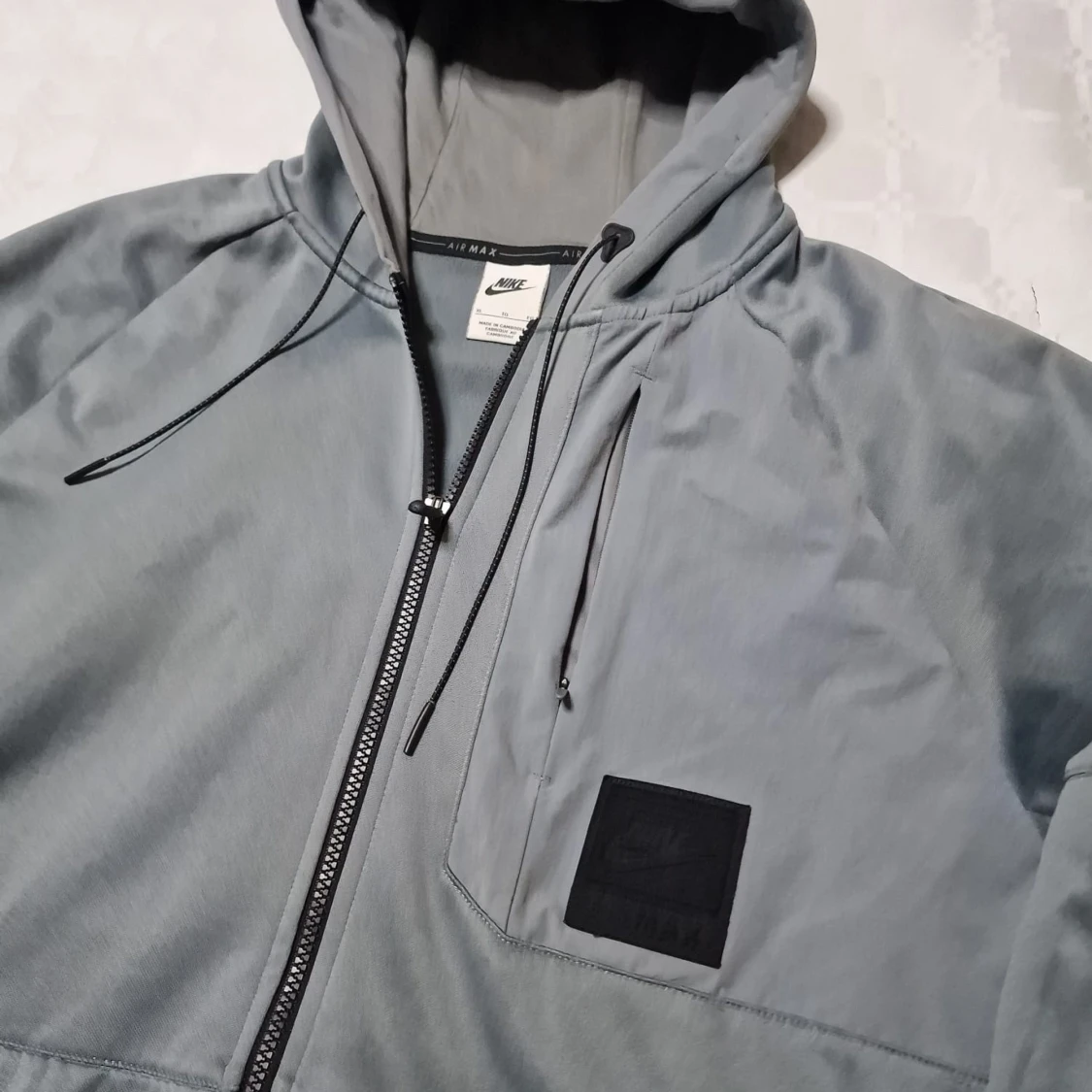 Nike Air Max grå hoodie med dragkedja - 1