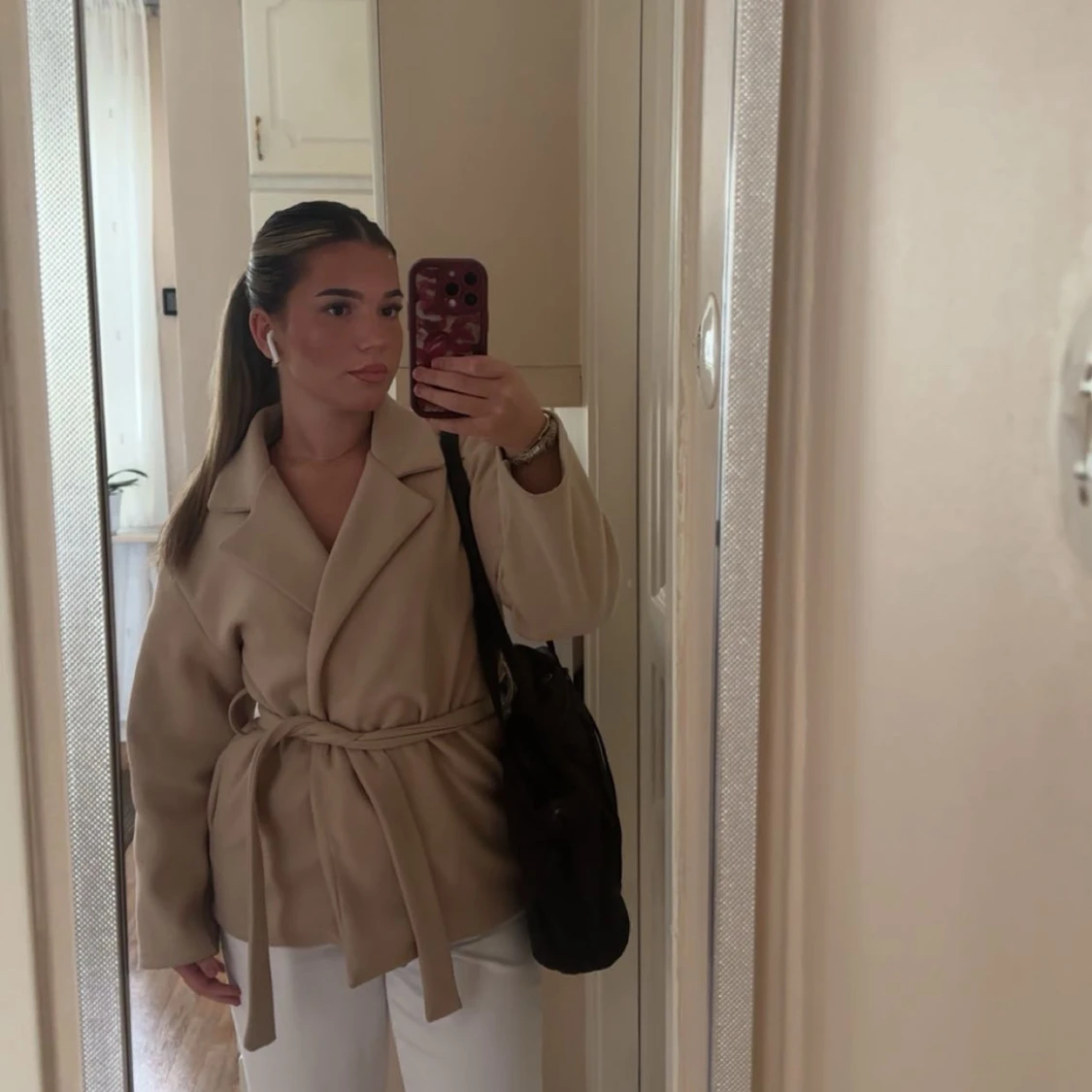 Beige kappa från Missay med bälte - 3