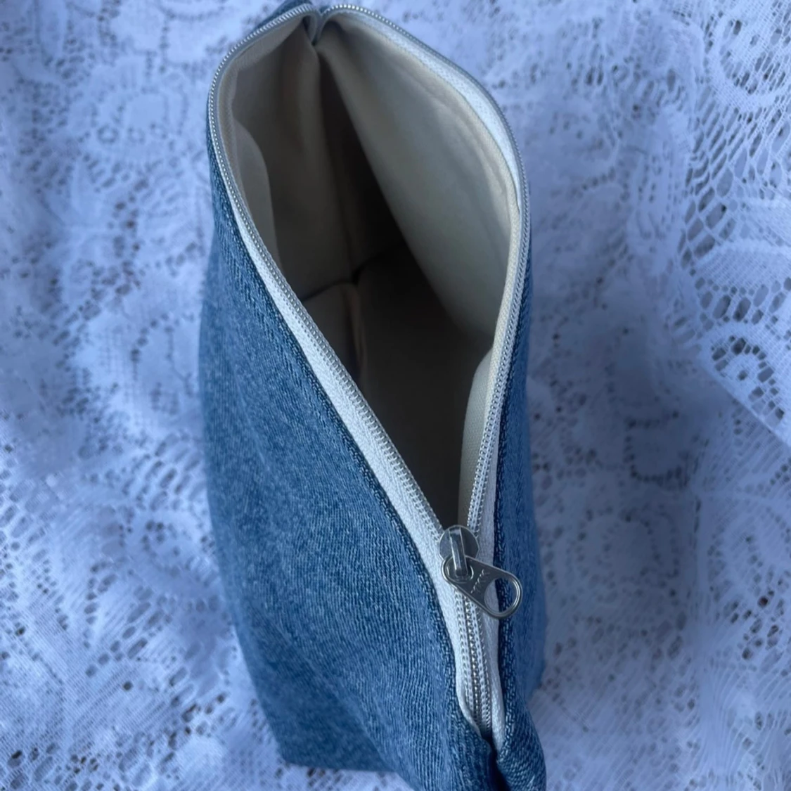 Ljusblå jeans necessär/väska - 3