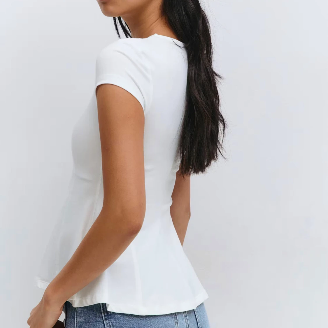 Vit peplum topp från Gina Tricot - 1