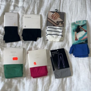 7 strumpbyxor i olika färger. - Från olika märken och är helt oanvända. 