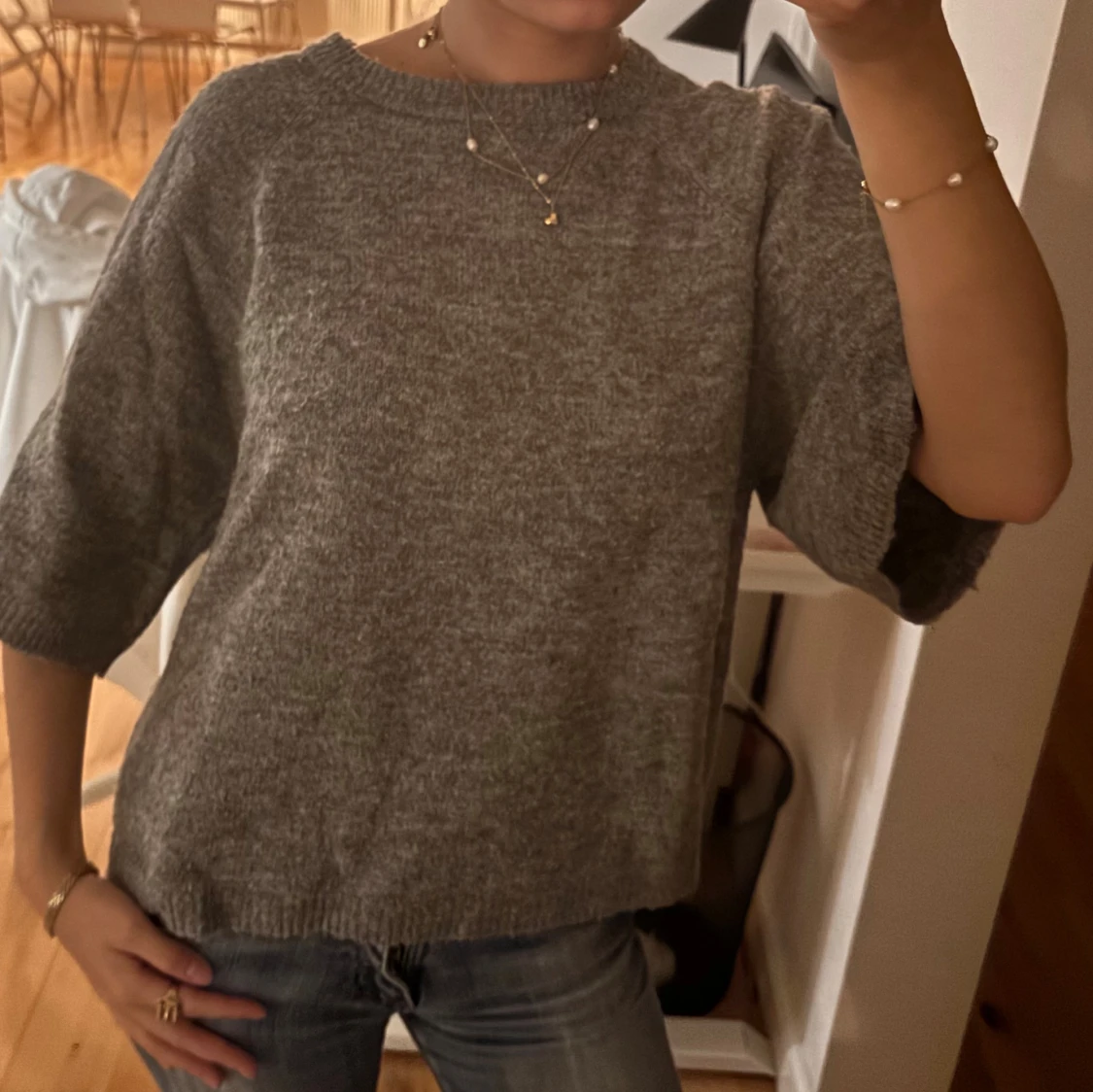 Grå stickad tröja , XS - 1