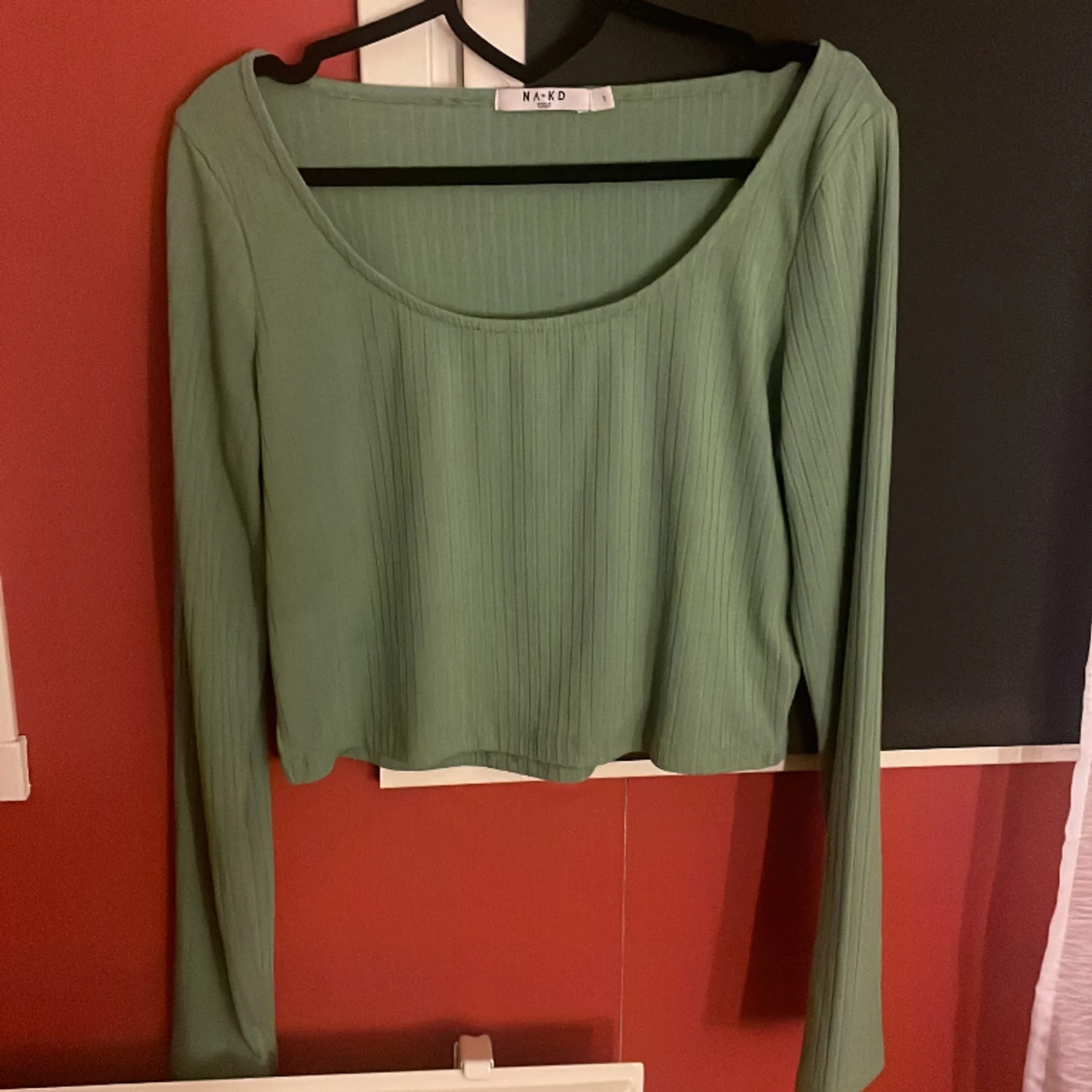 mint/ljus grön crop top