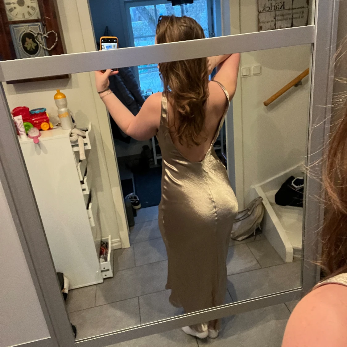 Satinklänning Champagne - 90