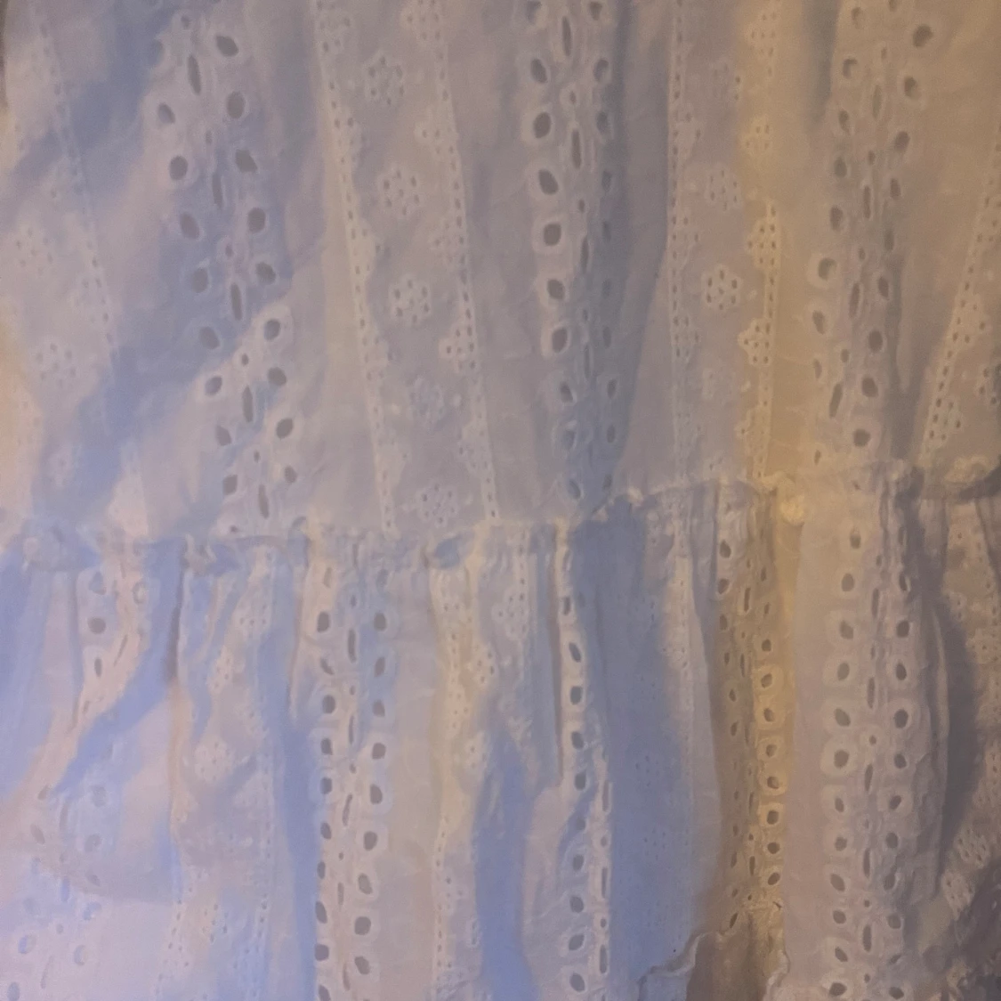 Vit kort sommar student broderi anglais klänning - 91