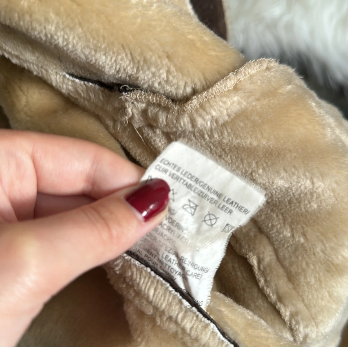 Brown leather/ teddy jacket  - 92