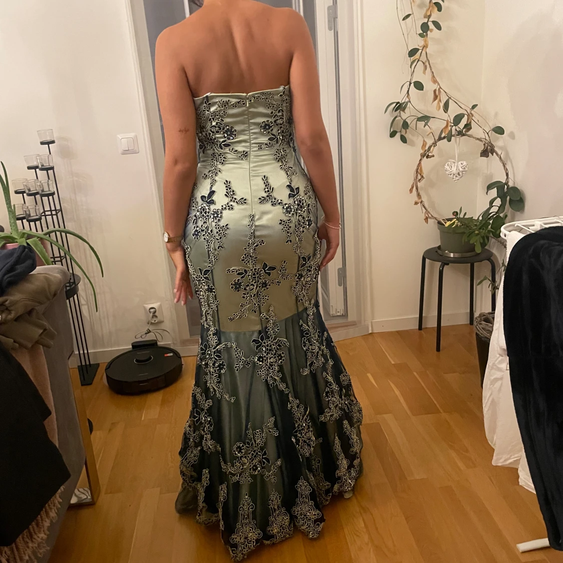 Grön fest klänning 500kr