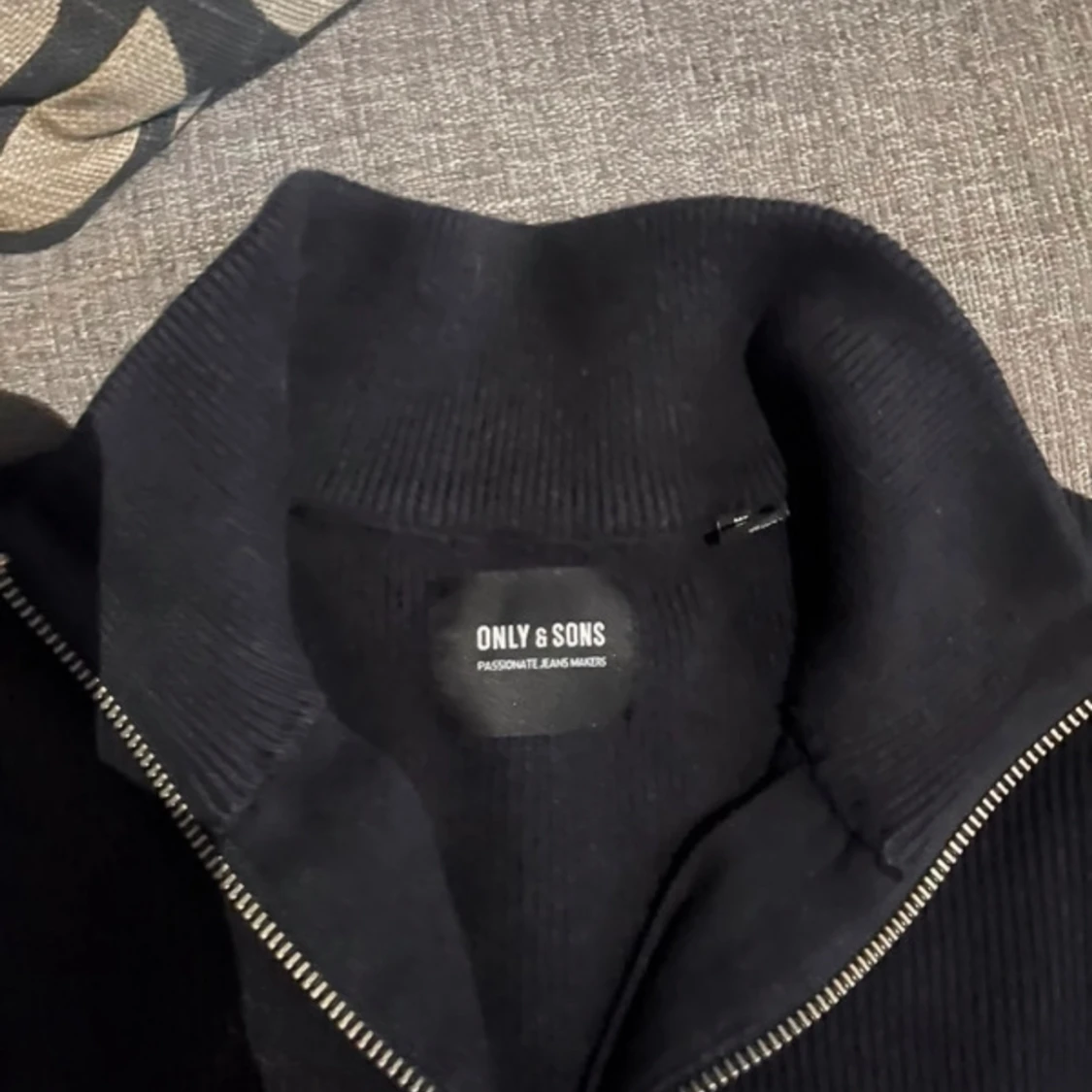 Stickad halv zip tröja - 92