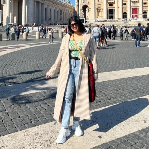 Houndstooth Longline Lightweight Coat - Elegant trench coat with houndstooth pattern and satin lining. In perfect condition, not worn more than couple of times. Tall fit. (I’m 158cm tall, so it looks longer on me)