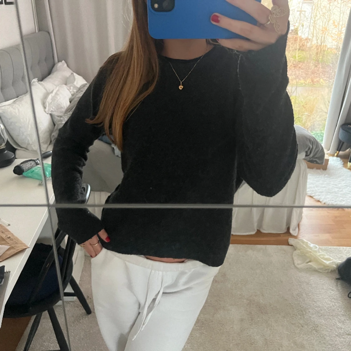 Gråsvart stickad  - 90