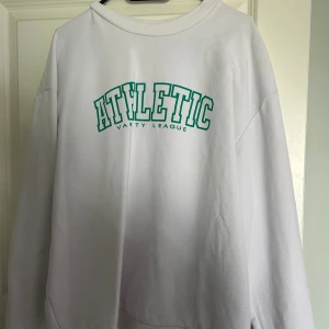 Oversized sweatshirt med tryck  - Jag säljer denna snygga oversized  sweatshirt med ett grönt tryck! 💚Jättesnygg passform och bara använt ett fåtal gånger! Pris går att diskuteras!🫶🏼