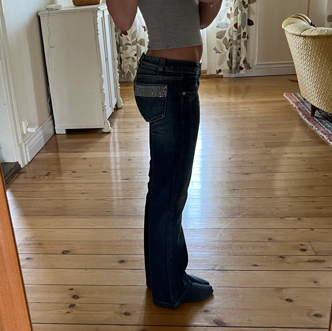 lågmidjade jeans - 91