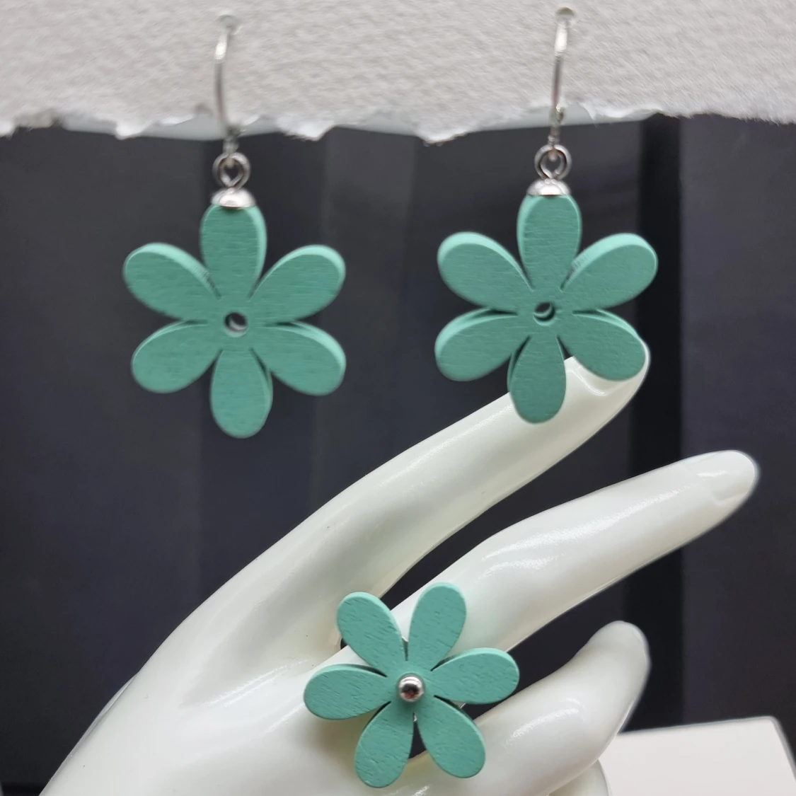 Handgjorda örhängen och ring set