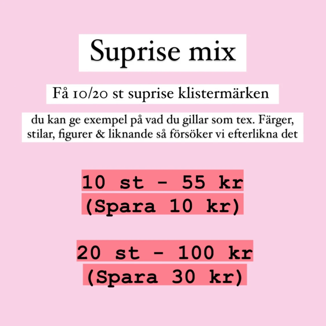 SUPRISE MIX klistermärken  - 90
