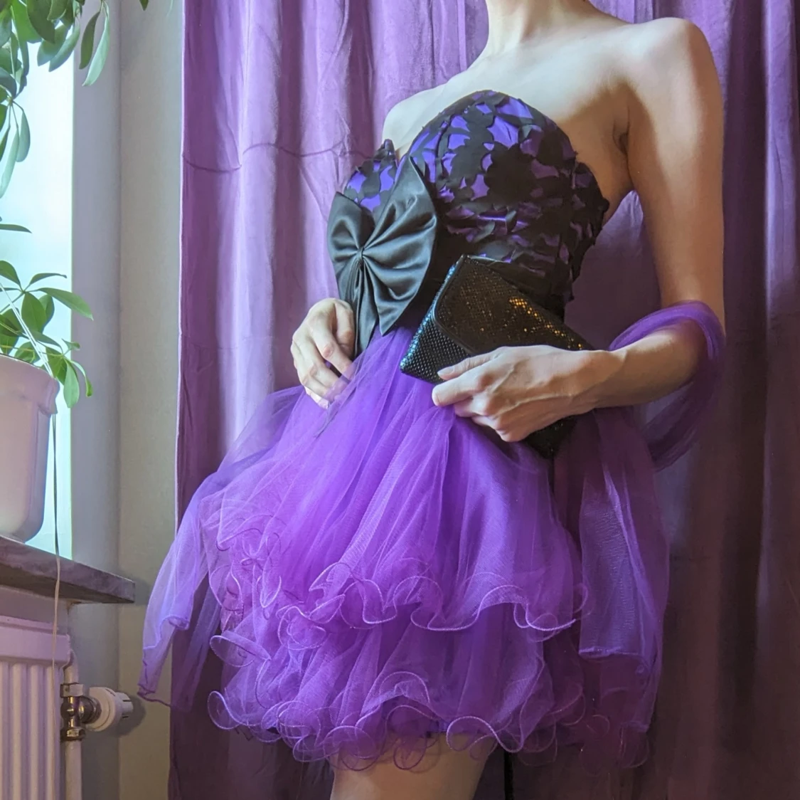 Lila kort balklänning  - 90