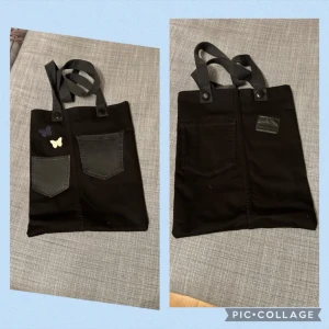 Väska  - Lite större egensydd väska i färgen svart med små detaljer ❤️